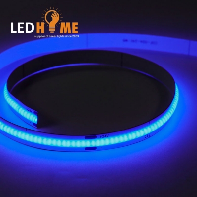  LEDHOME Blue color COB Strip Light 480Led/m 10mm12watts Input 12/24v single blue color LED Light Strips    LED家用蓝色条状灯480Led/m 10MM12W输入12/24v单色蓝色LED条状灯