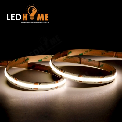 LEDHOME CCT COB灯条608led / m 10mm 24watts输入24v可调白光LED灯条